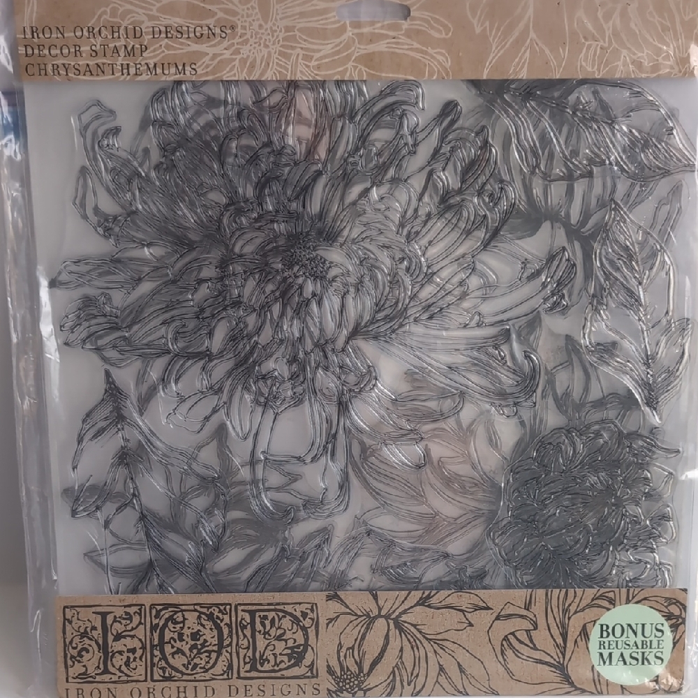 Iron Orchid Designs Chrysanthemums Decor Stamp